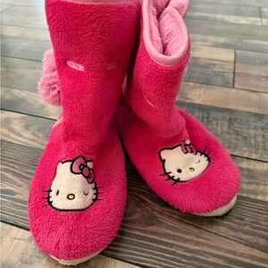 Hello Kitty Pink Plush Slippers